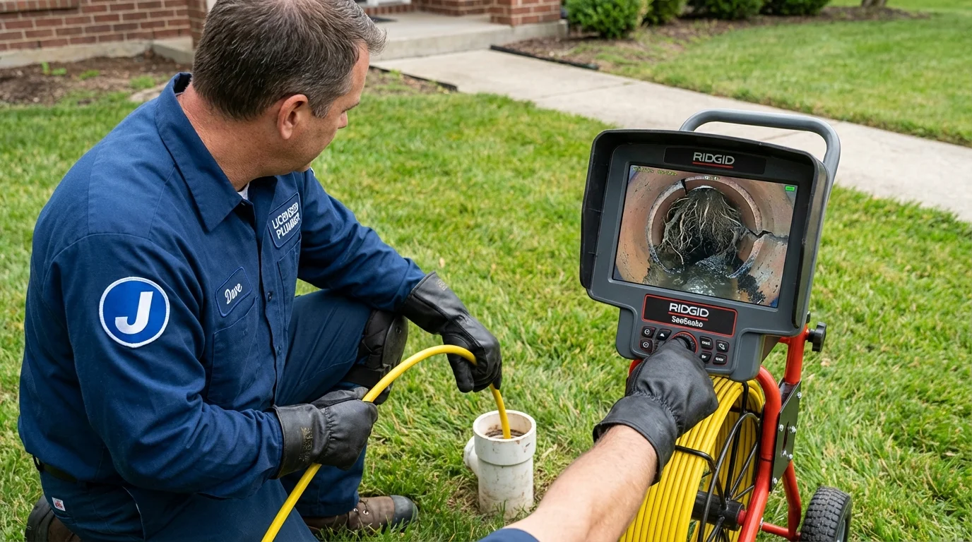 Sewer camera inspection being performed by Johns Plumbing LLC in Arcade